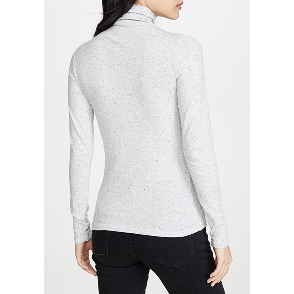 NEW CLUB MONACO Julie Speckled Grey Turtleneck Long Sleeve T-Shirt - Picture 2 of 2